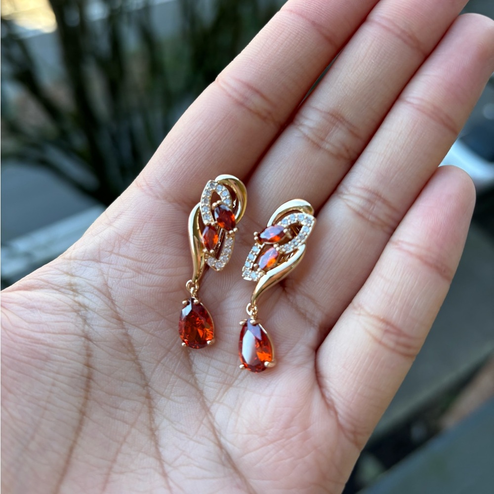 Romantic Crystal Dangle Earrings Water Cut Zirconia Women Party Gift Earrings